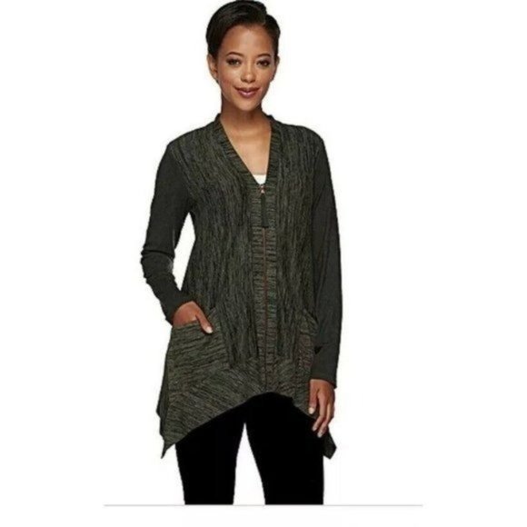 LOGO by Lori Goldstein Tops - LOGO Lori Goldstien Full Zip Heather Gray Sweater Women's Extra Large A266500